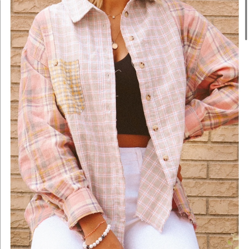 NWT JustKass skye flannel in pink